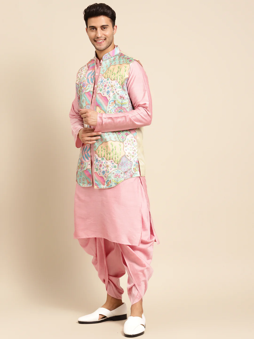 Men Multi kurta jacket set
