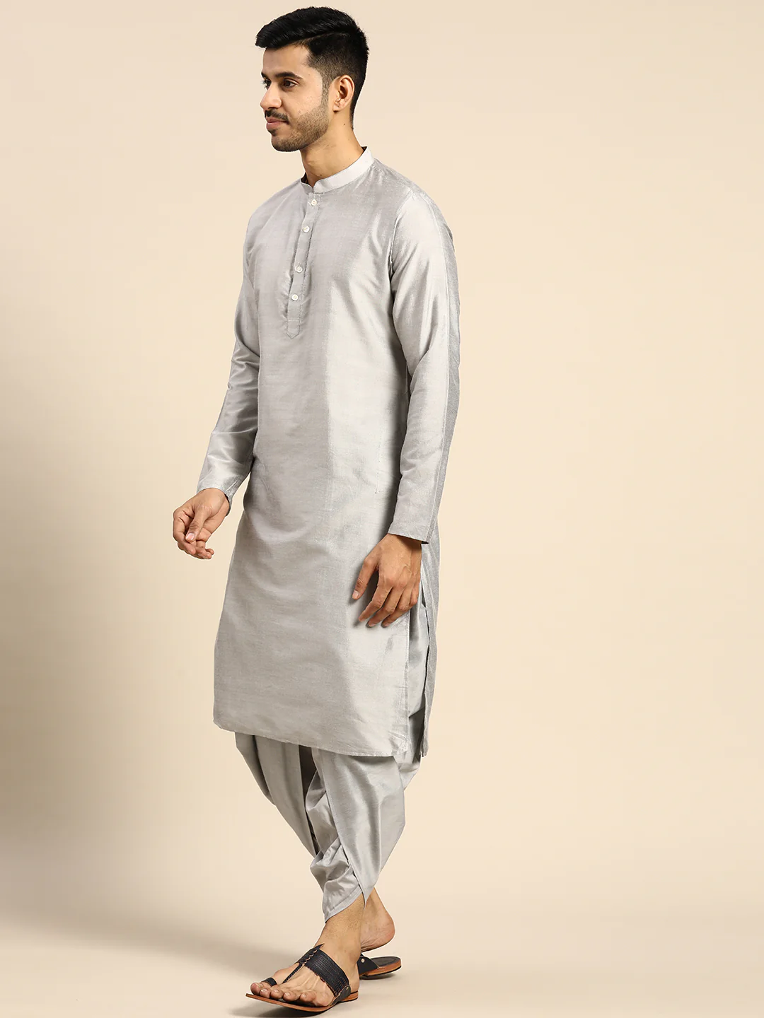 Kisah Men Black Color Kurta Jacket Set - Image 3