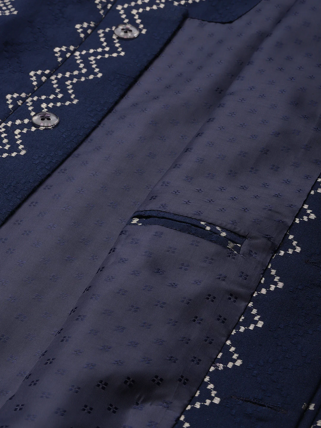 Kisah Men Navy blue Color Kurta Jacket Set - Image 7