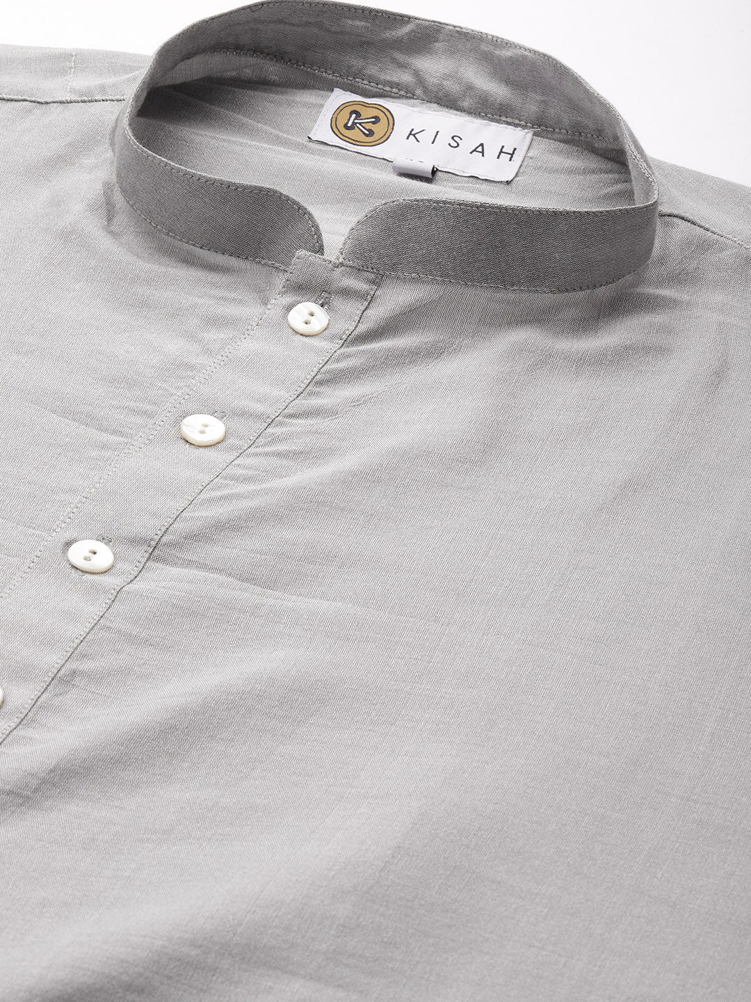 Men Grey Color Kurta Jacket Set - Image 5