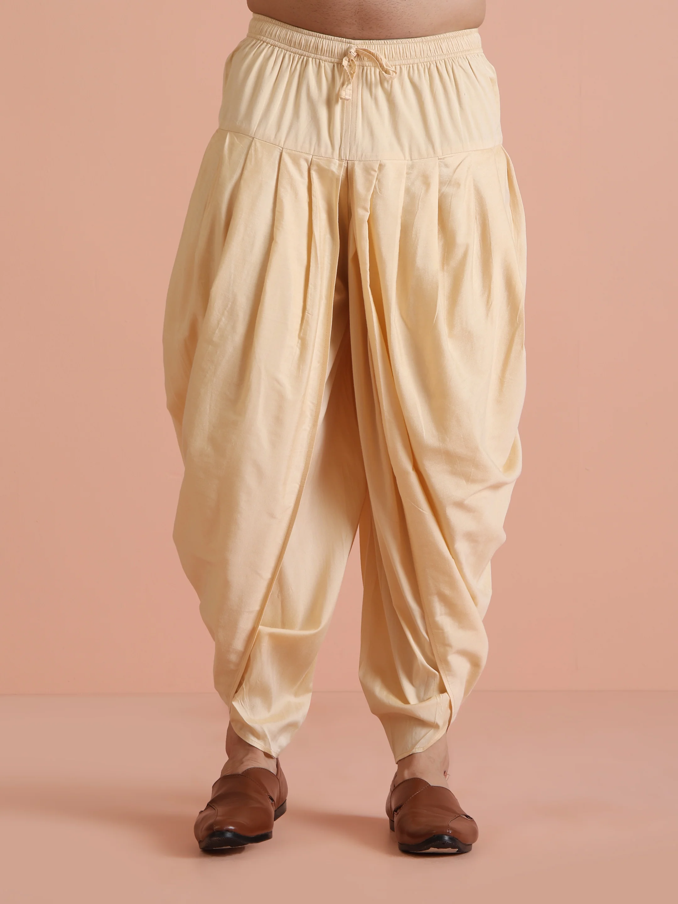 Yellow Silk Blend Kurta Dhoti Set - Image 6