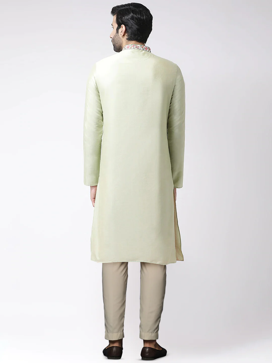 Men's Green Kurta Trousers Set - Image 4