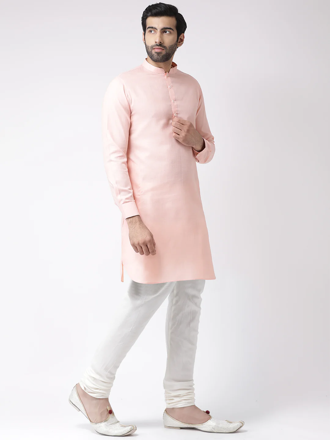 Men's Light Pink Kurta - Image 2