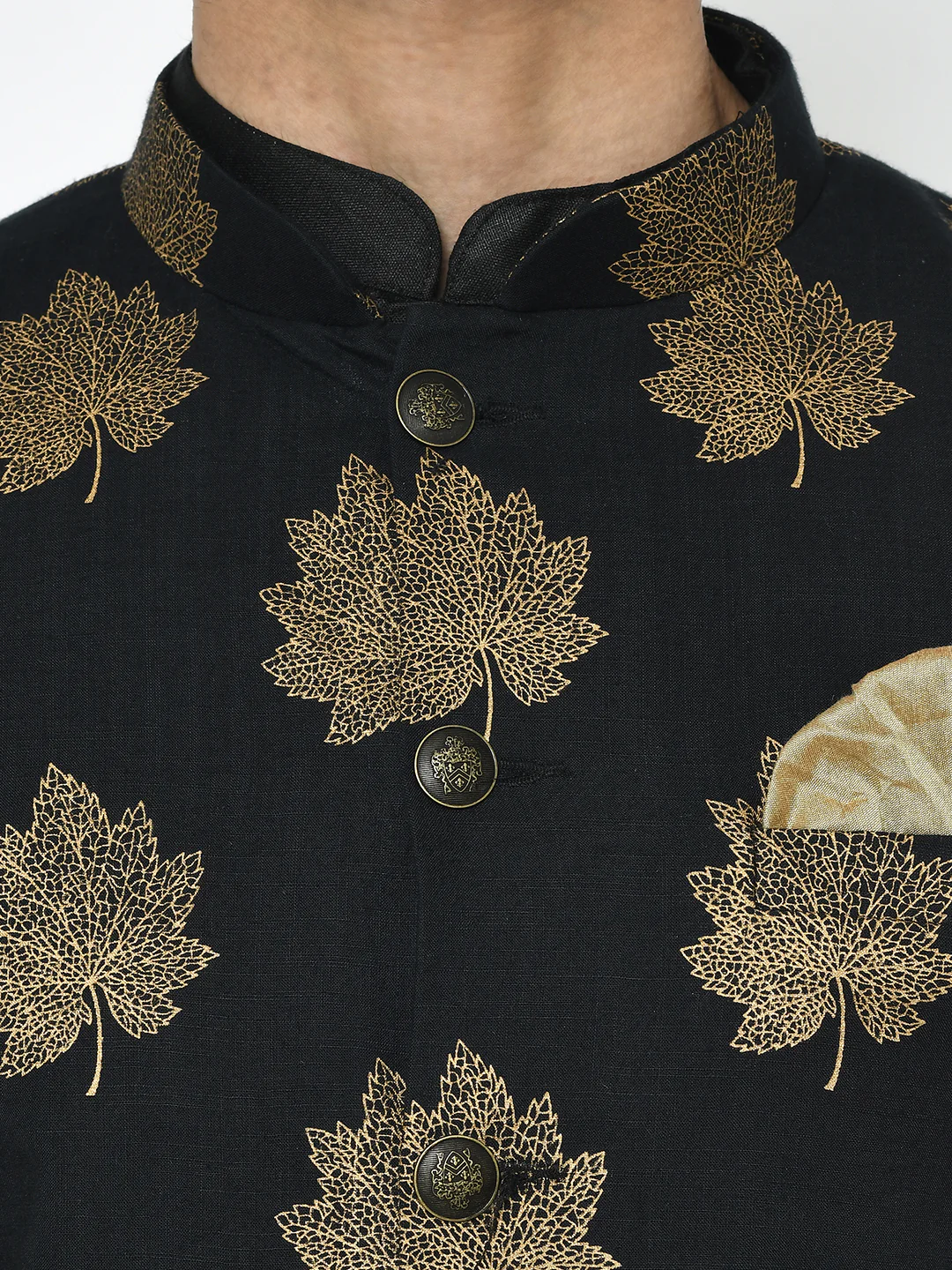 Men's Black Indowestern Set With Kurta and Dhoti - Image 5