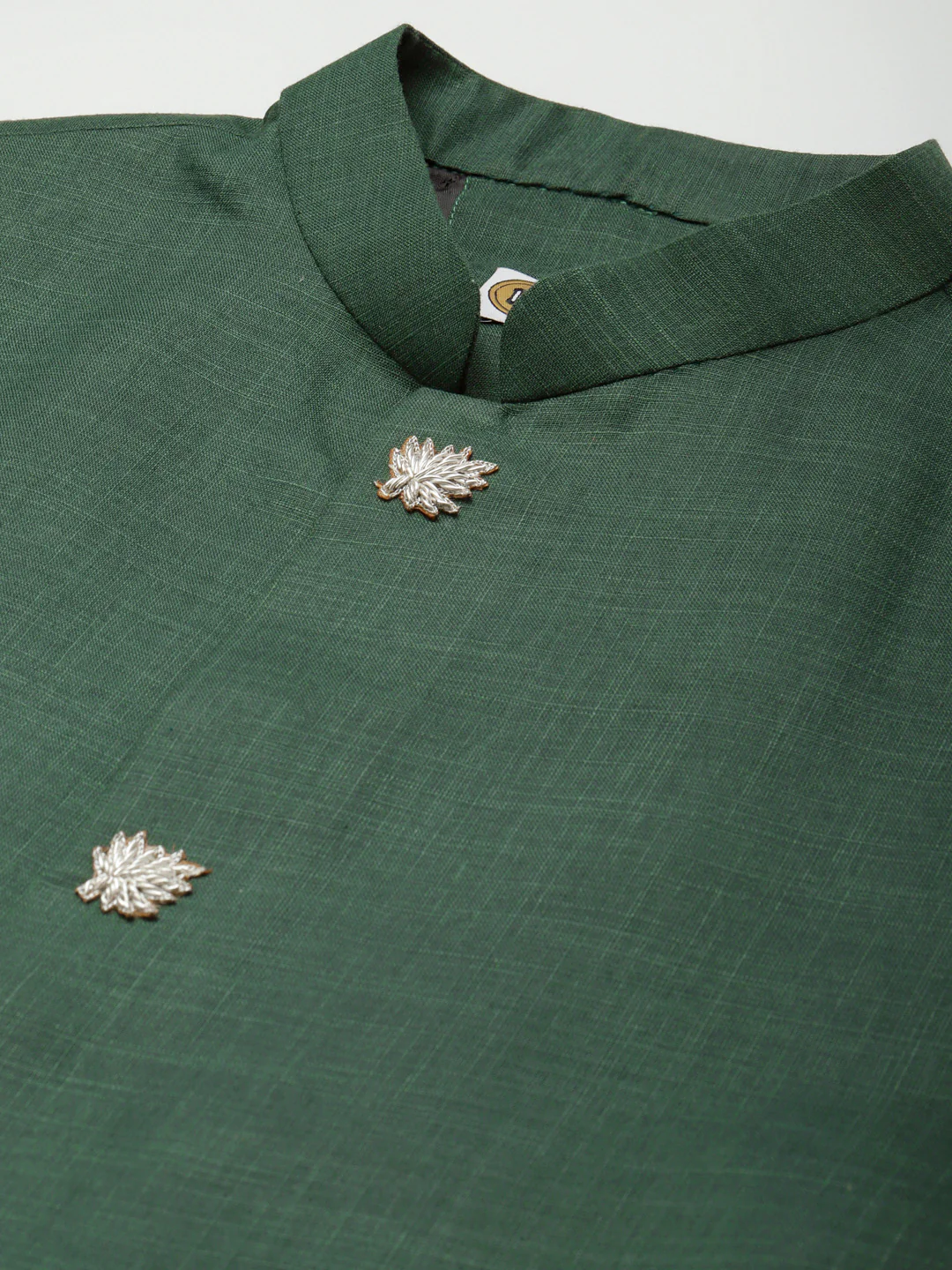 Kisah men Bottle green kurta jacket set - Image 2