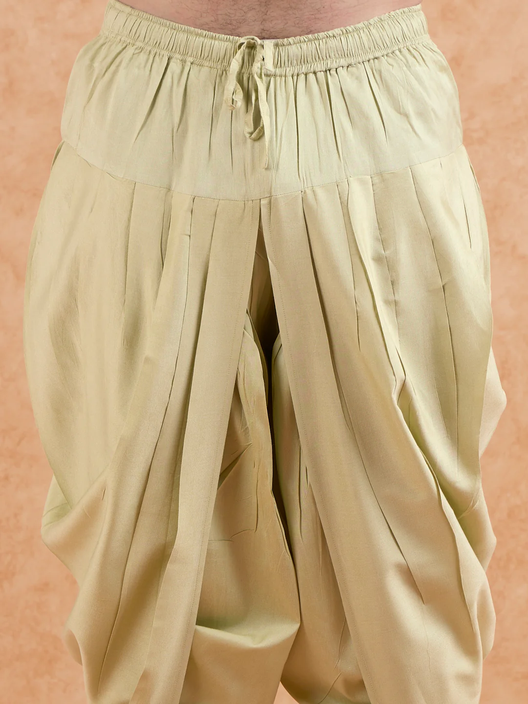 Pink Silk Blend Embroidered Kurta Mint Dhoti - Image 6