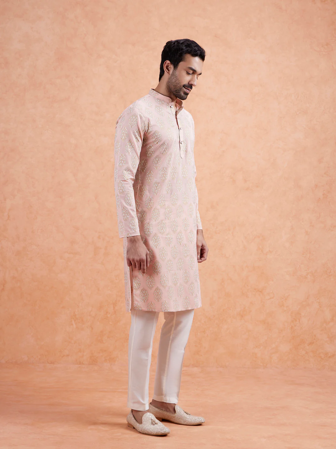 Pink Printed Kurta Trouser Set - Image 3