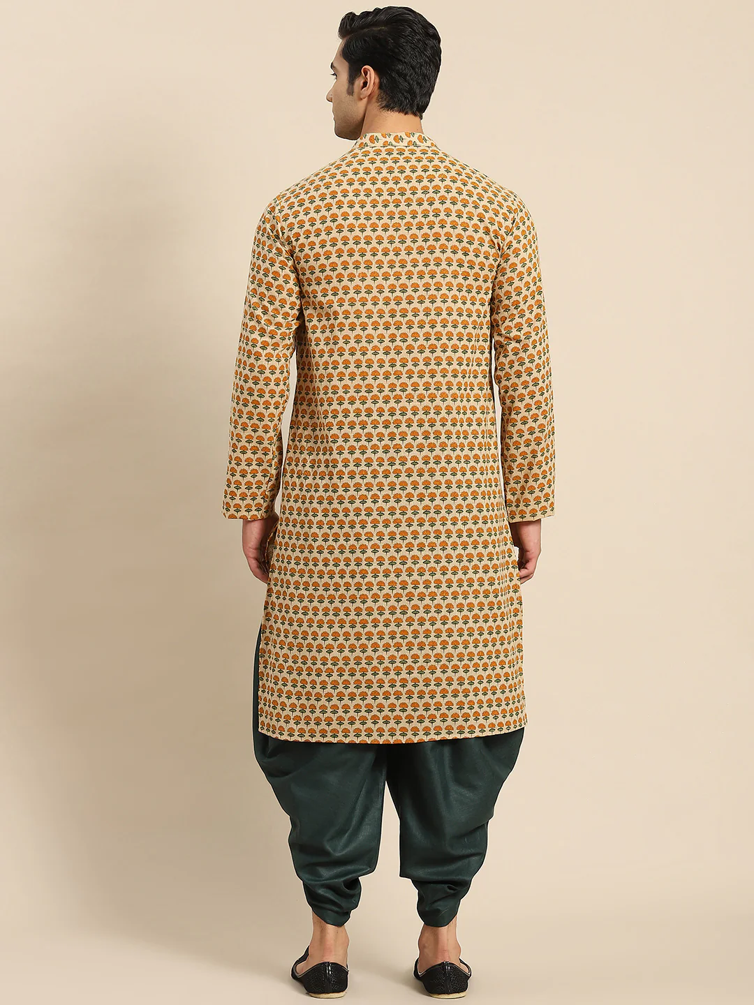 Men Yellow Kurta Set - Image 6