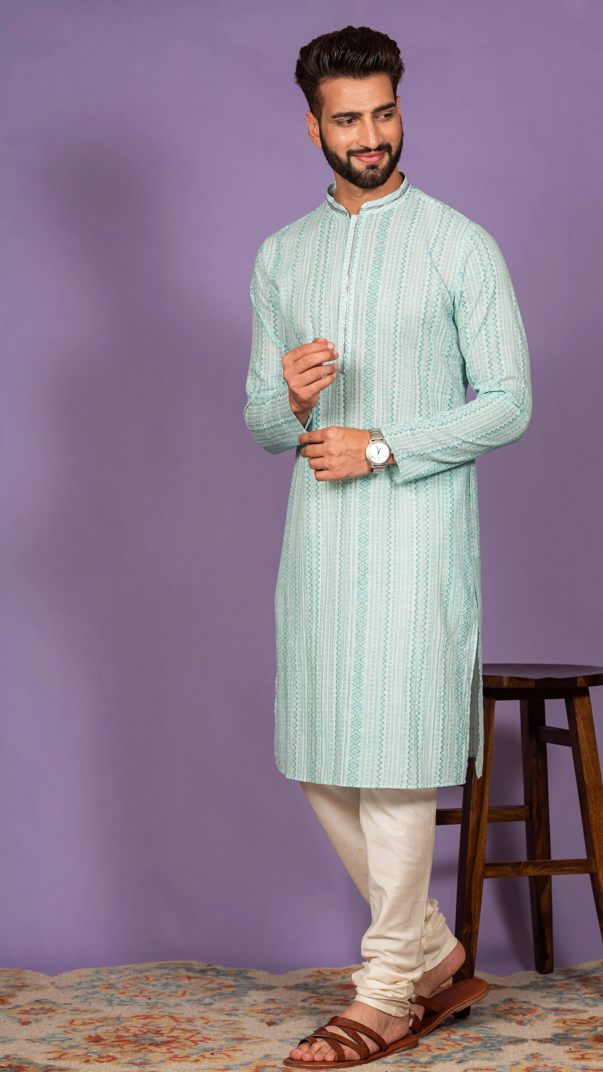 Men Green Kurta Set