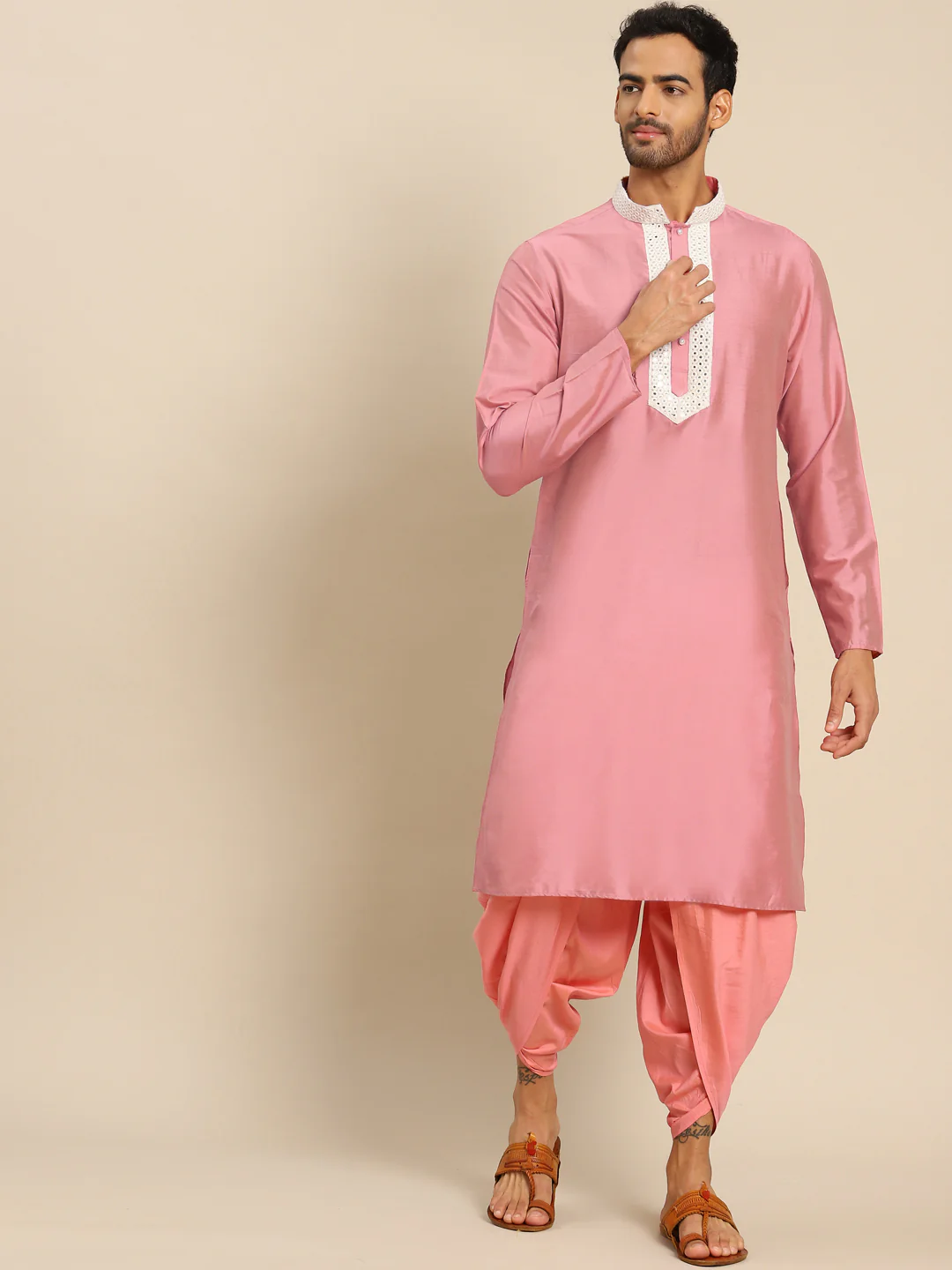 Kisah men pink kurta set - Image 2