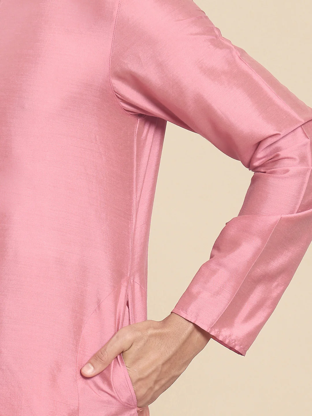 Kisah men pink kurta set - Image 7