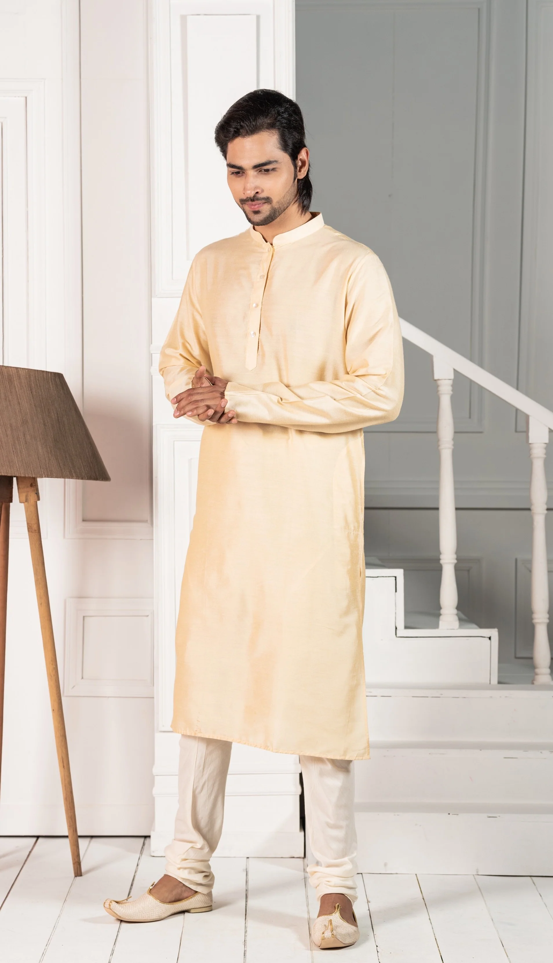 Men Yellow Kurta Set - Image 2