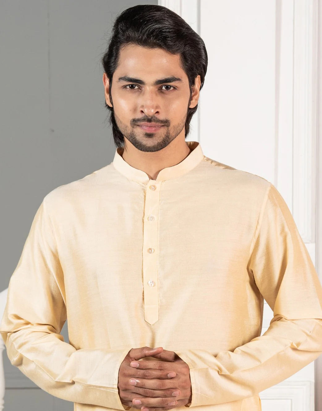 Men Yellow Kurta Set - Image 5