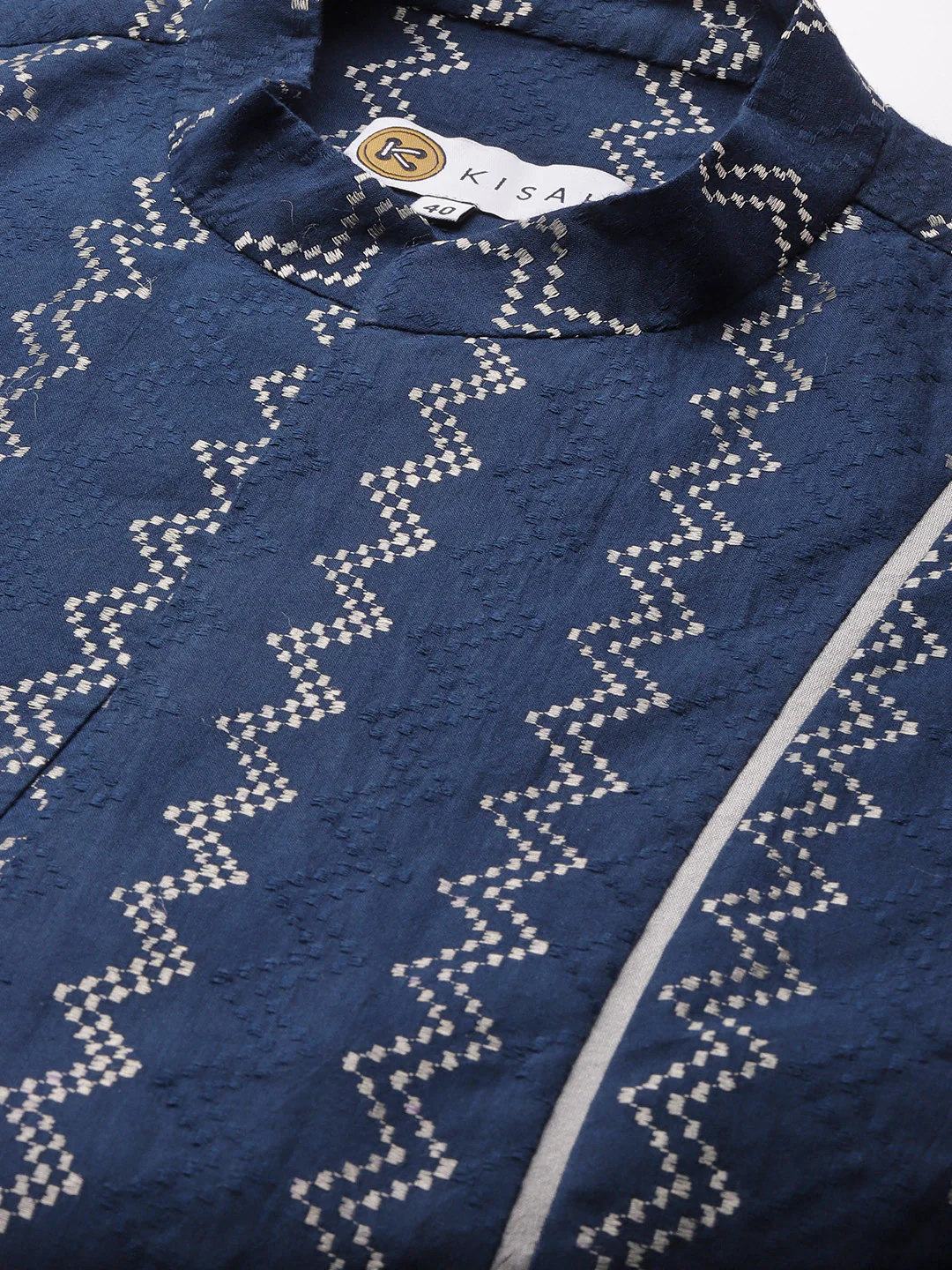 Kisah Men Navy blue Color Kurta Jacket Set - Image 9