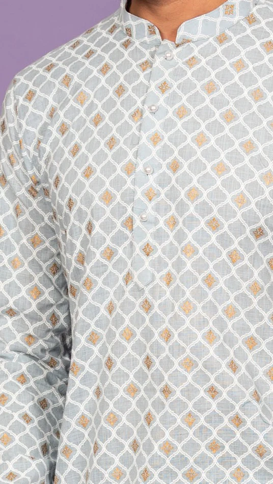 Men Blue Kurta - Image 5