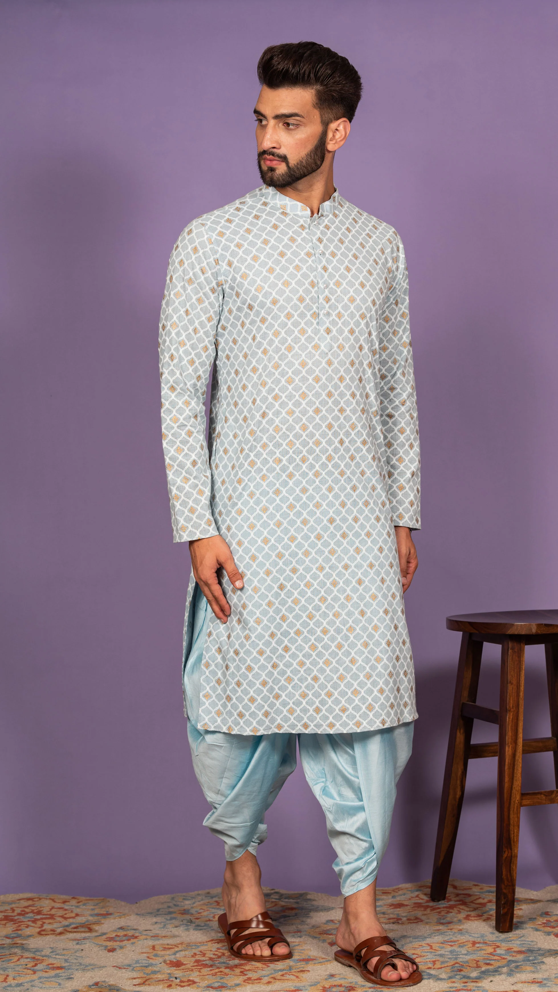 Men Blue Kurta Set