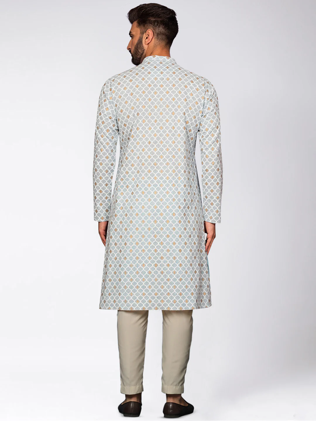Kisah Men's Blue Kurta Trousers Set - Image 4