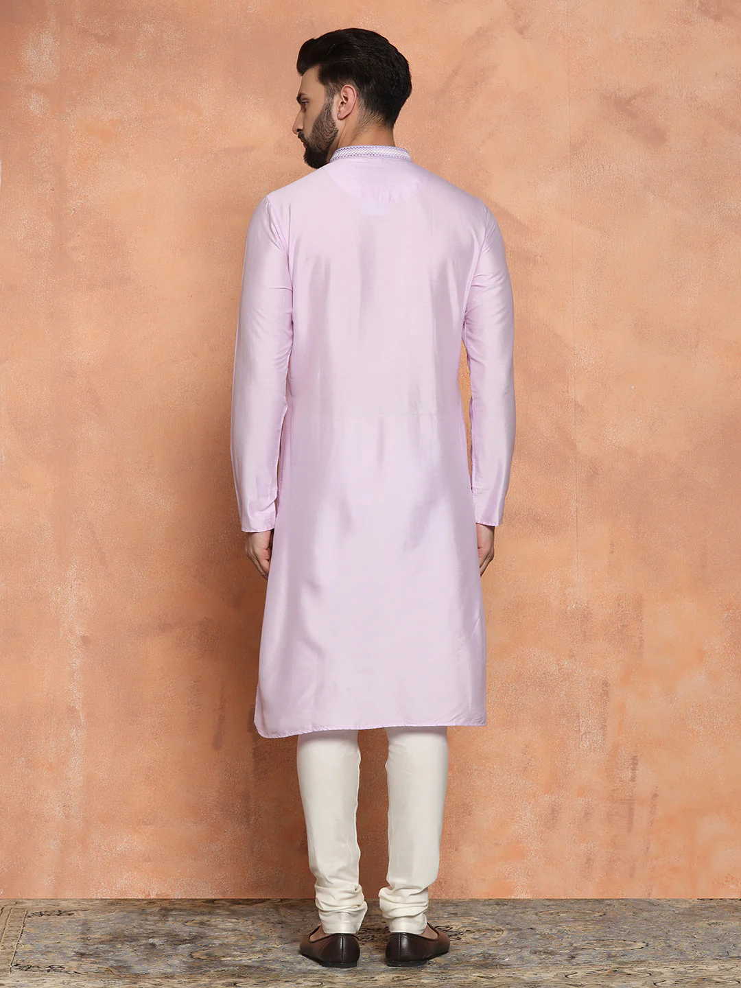 Men Lavender Kurta Set - Image 5