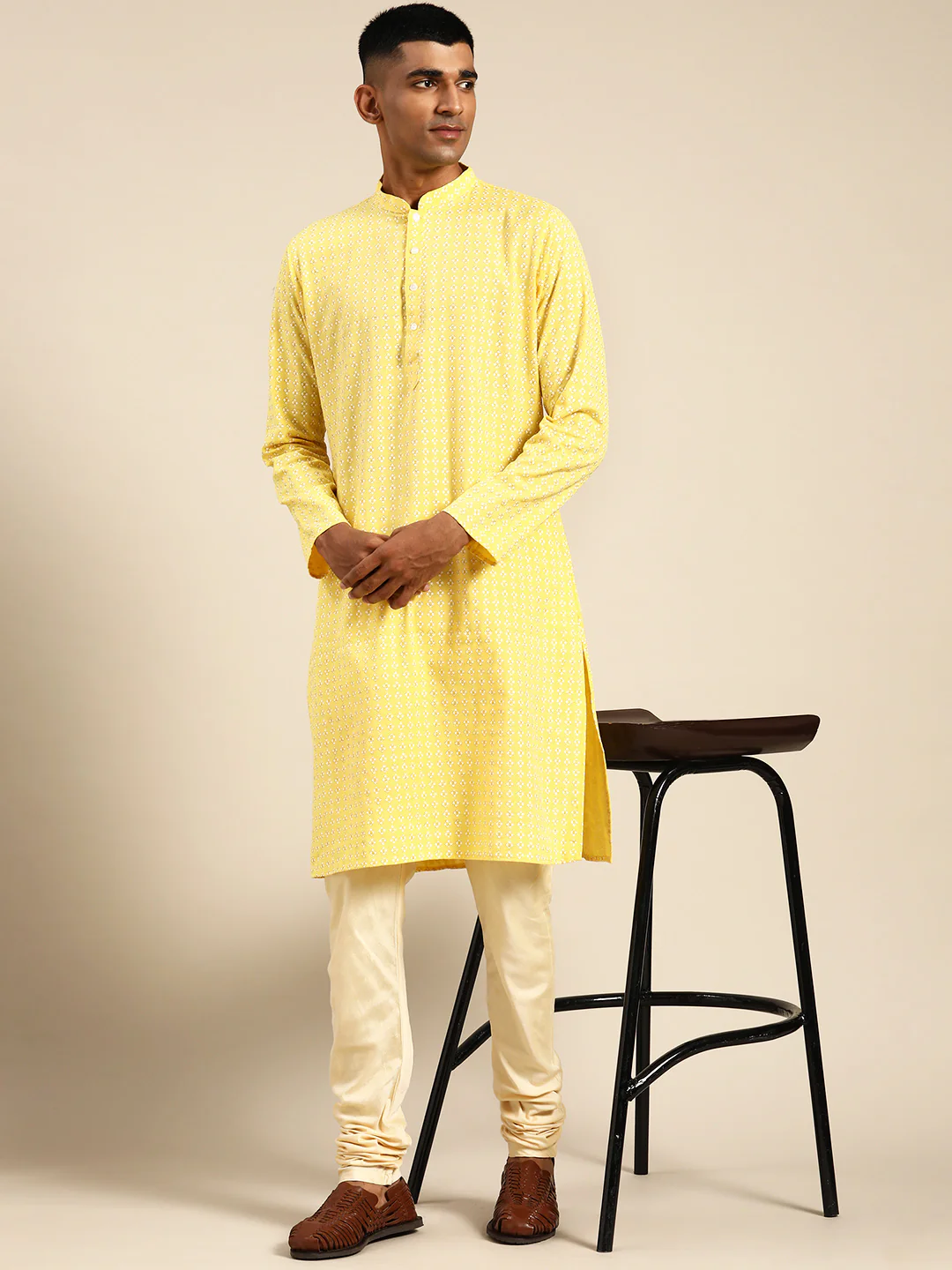 Kisah Men Yellow Kurta Set - Image 2