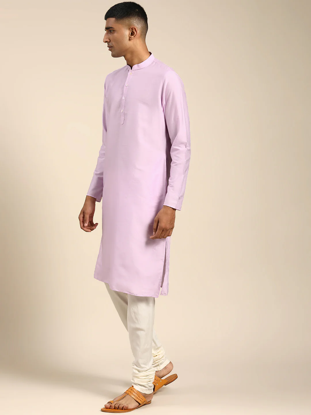 Men Lavender Kurta Set - Image 3
