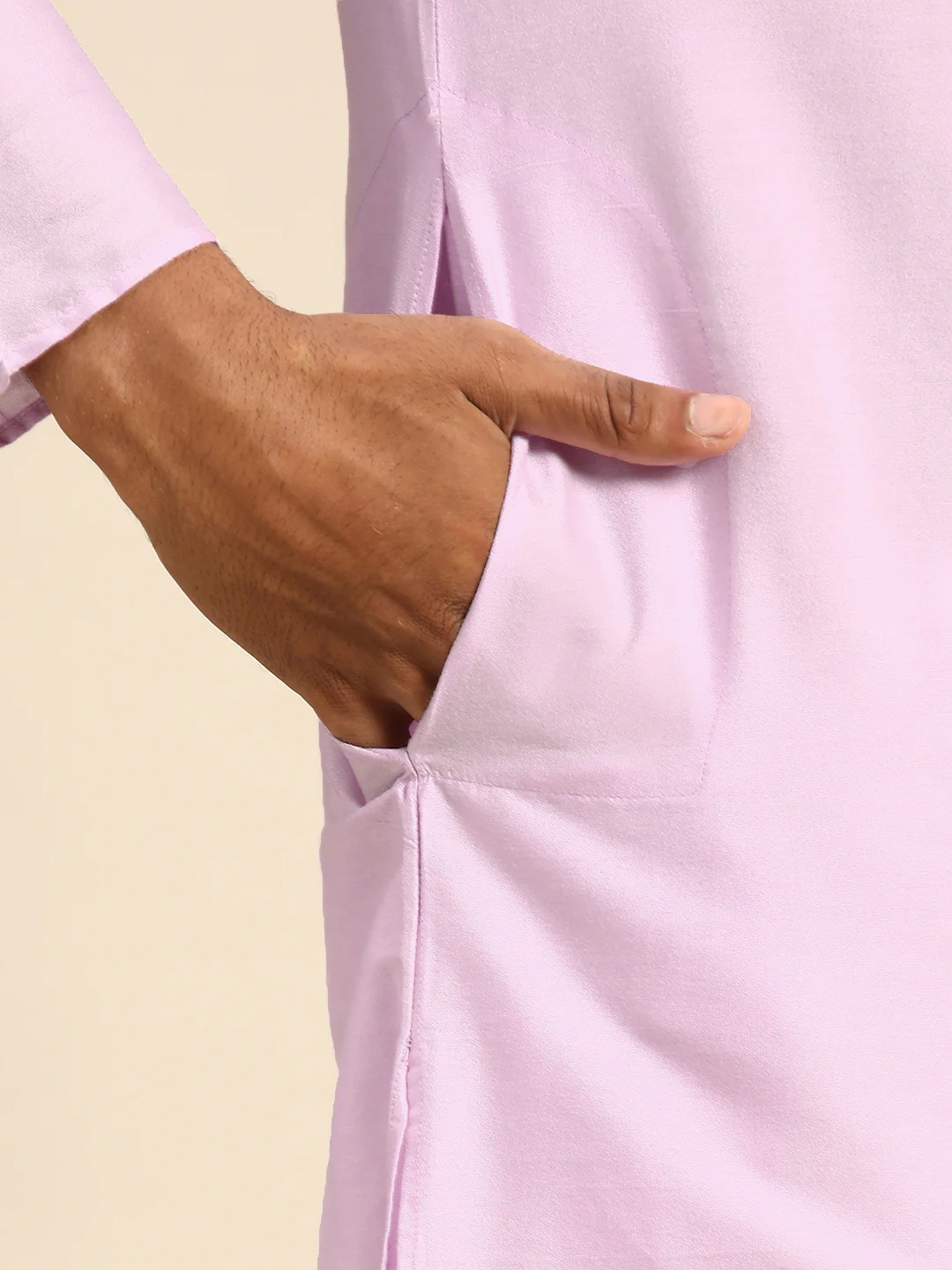 Men Lavender Kurta Set - Image 5