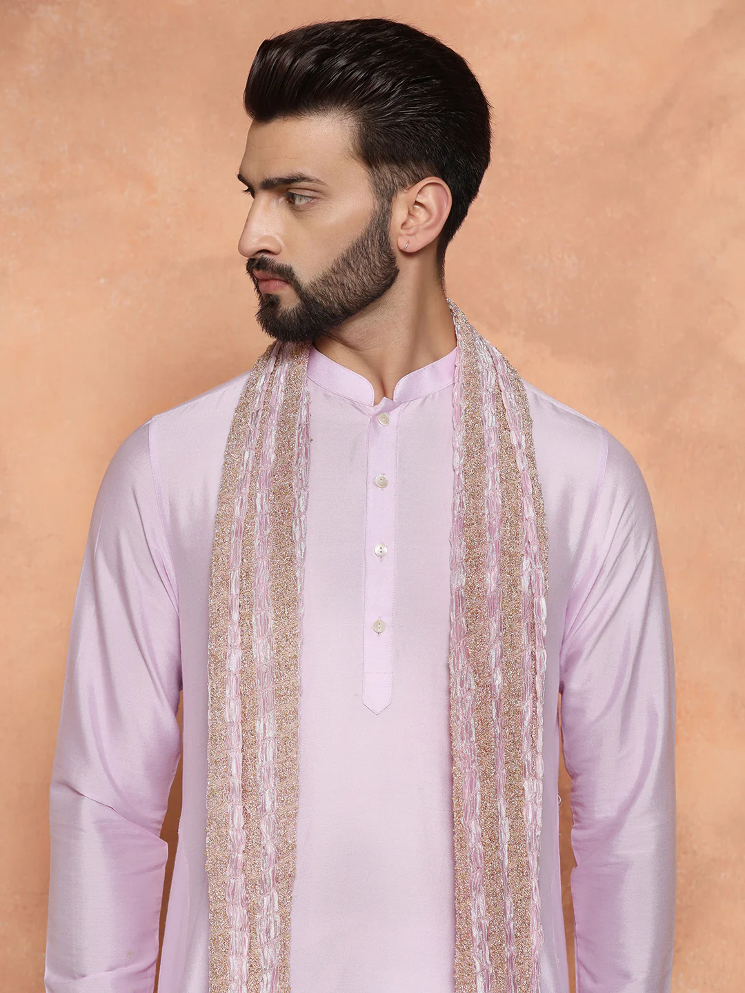 Light Pink Kurta Churidar with Dupatta - Image 7