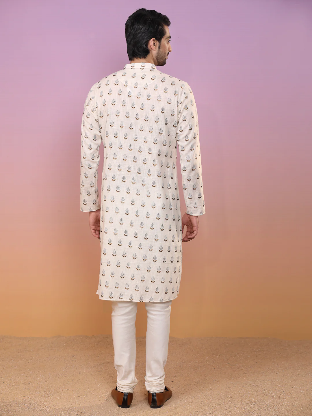 Kisah Men Cream Kurta Set - Image 5