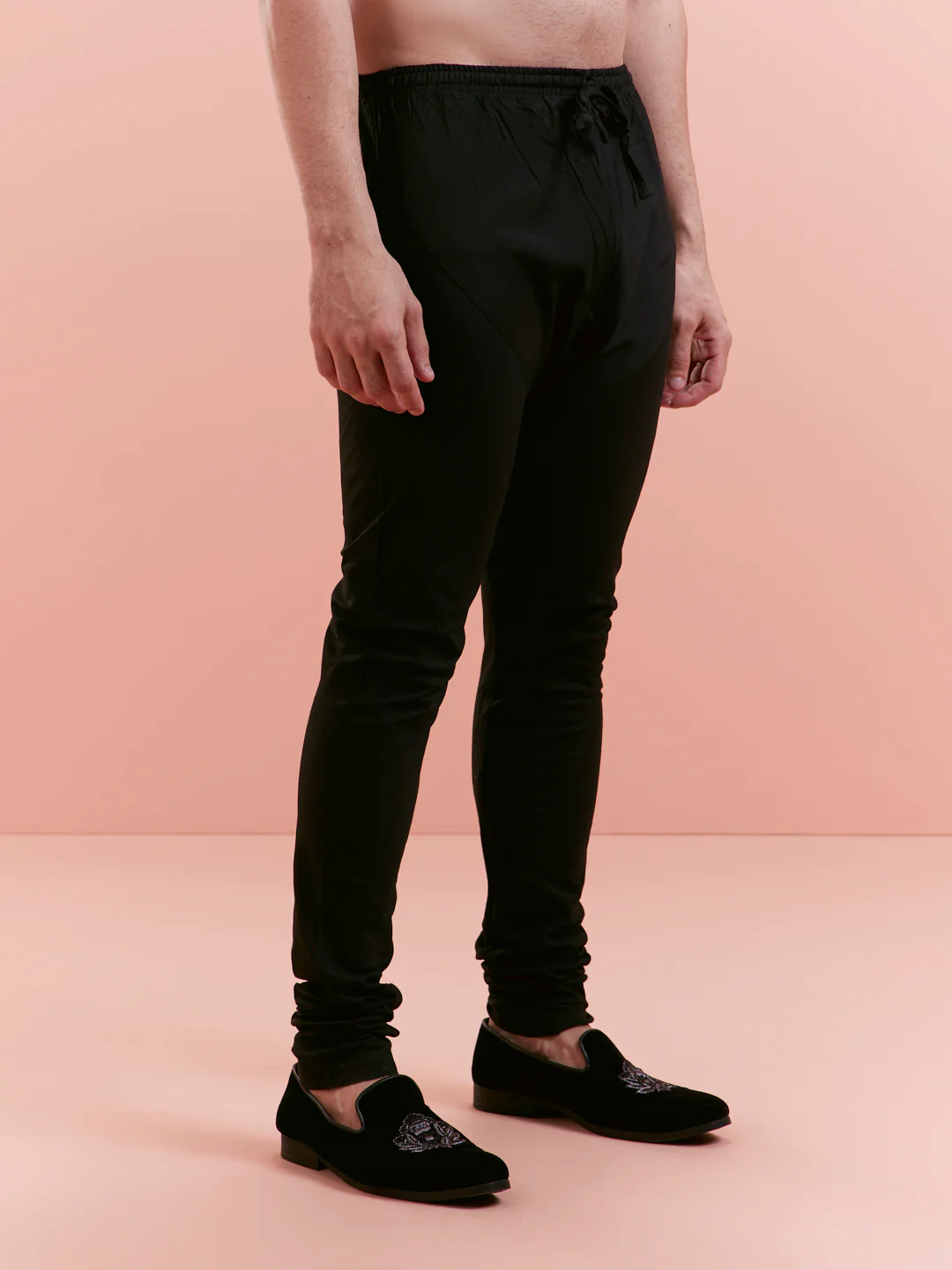 Black Jacquard Kurta Churidar Set - Image 8