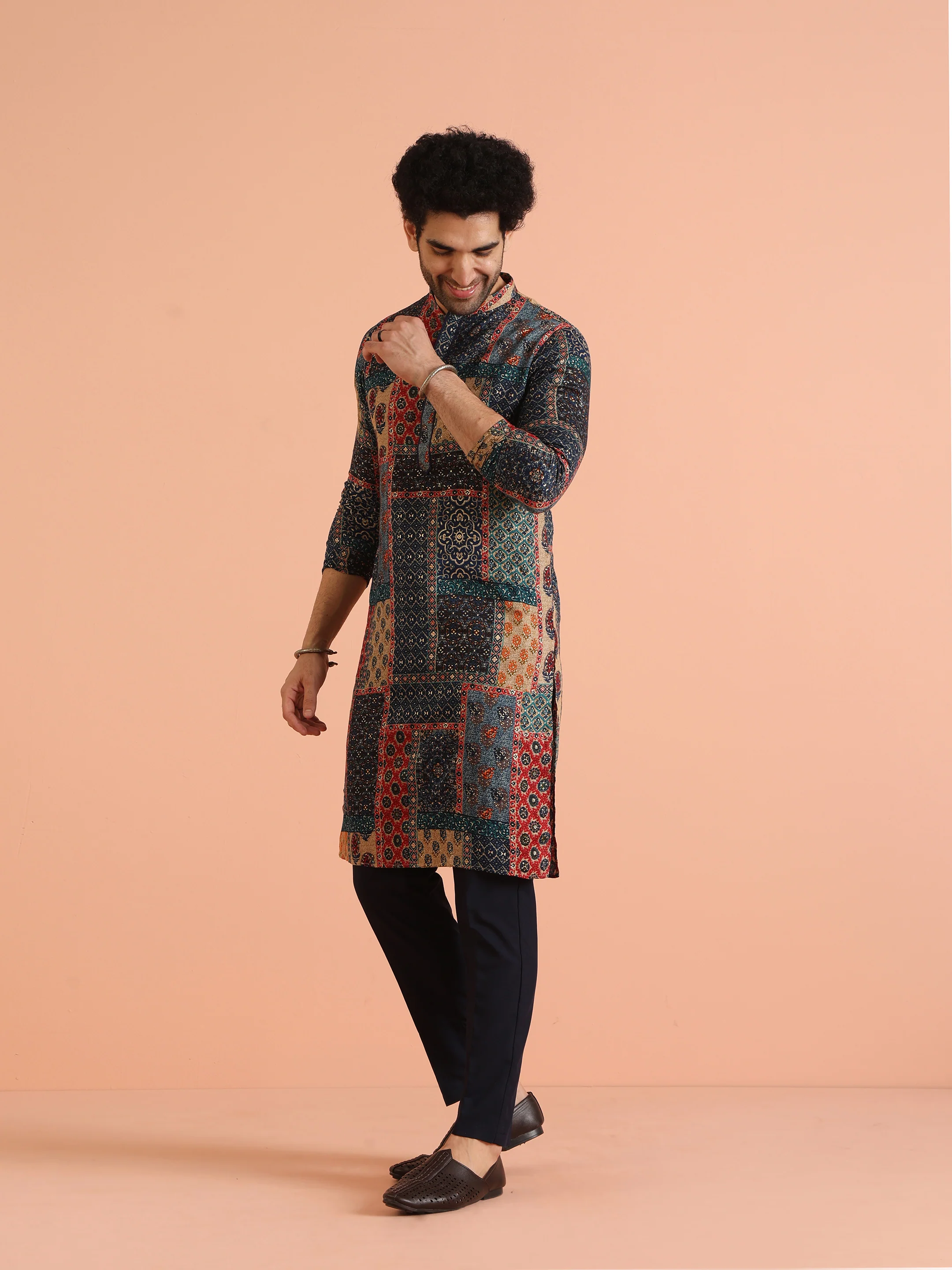 Multi Color Cotton Printed Kurta - Image 4