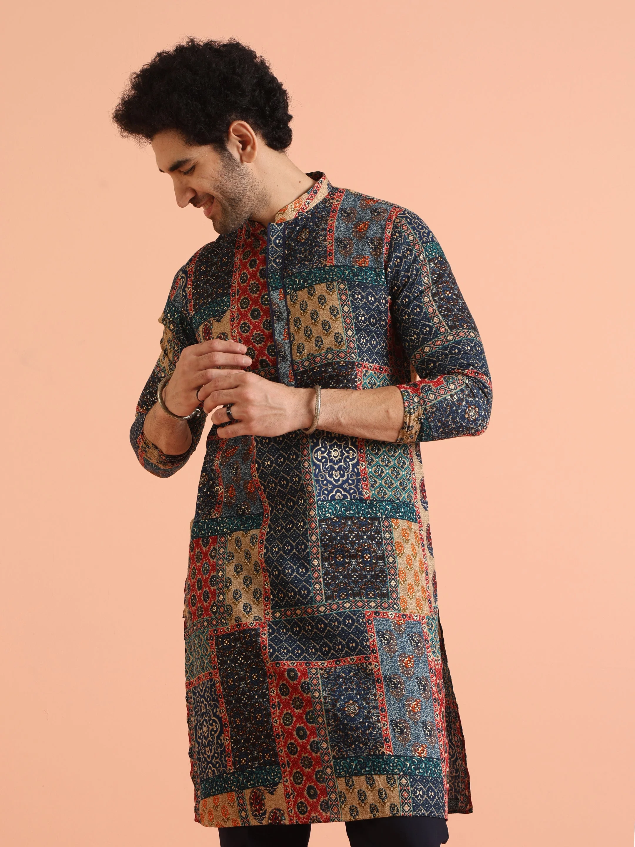 Multi Color Cotton Printed Kurta - Image 8