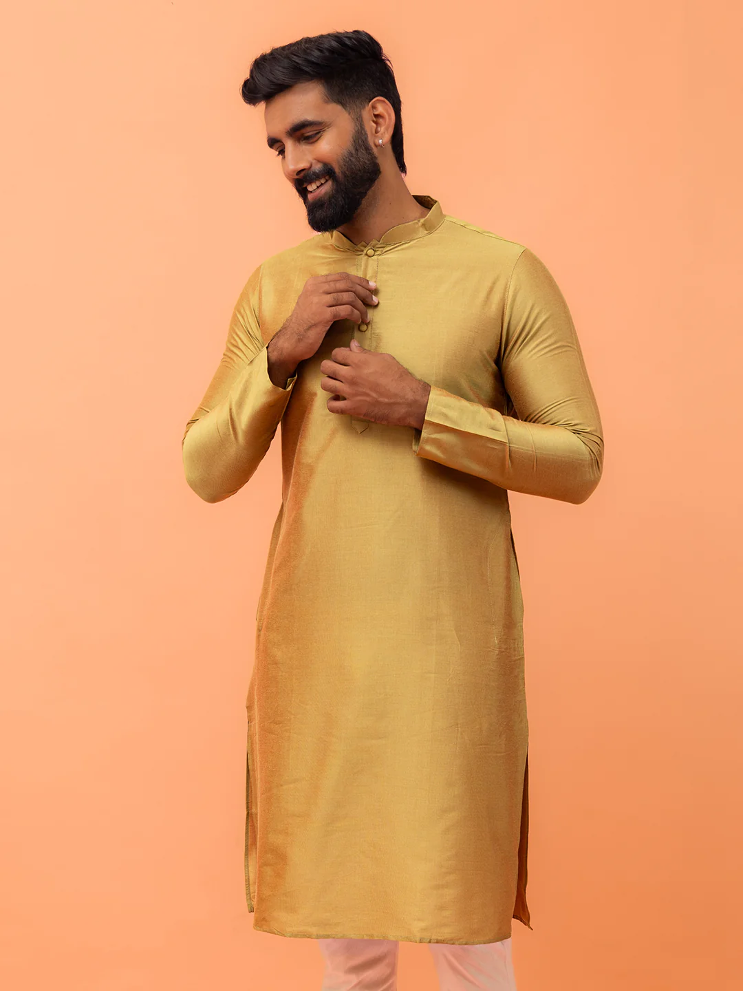 Men Green Kurta