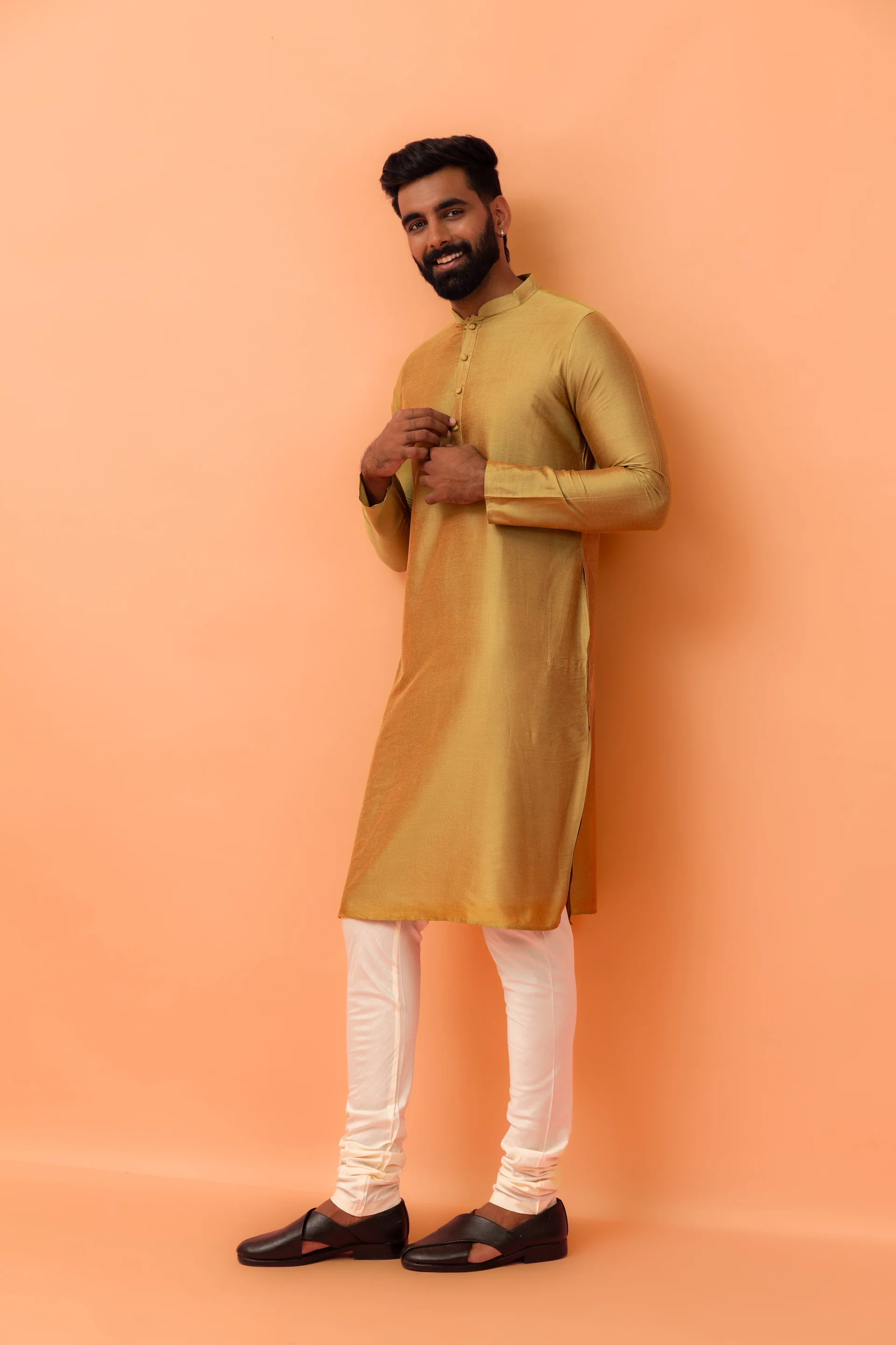 Men Green Kurta - Image 2