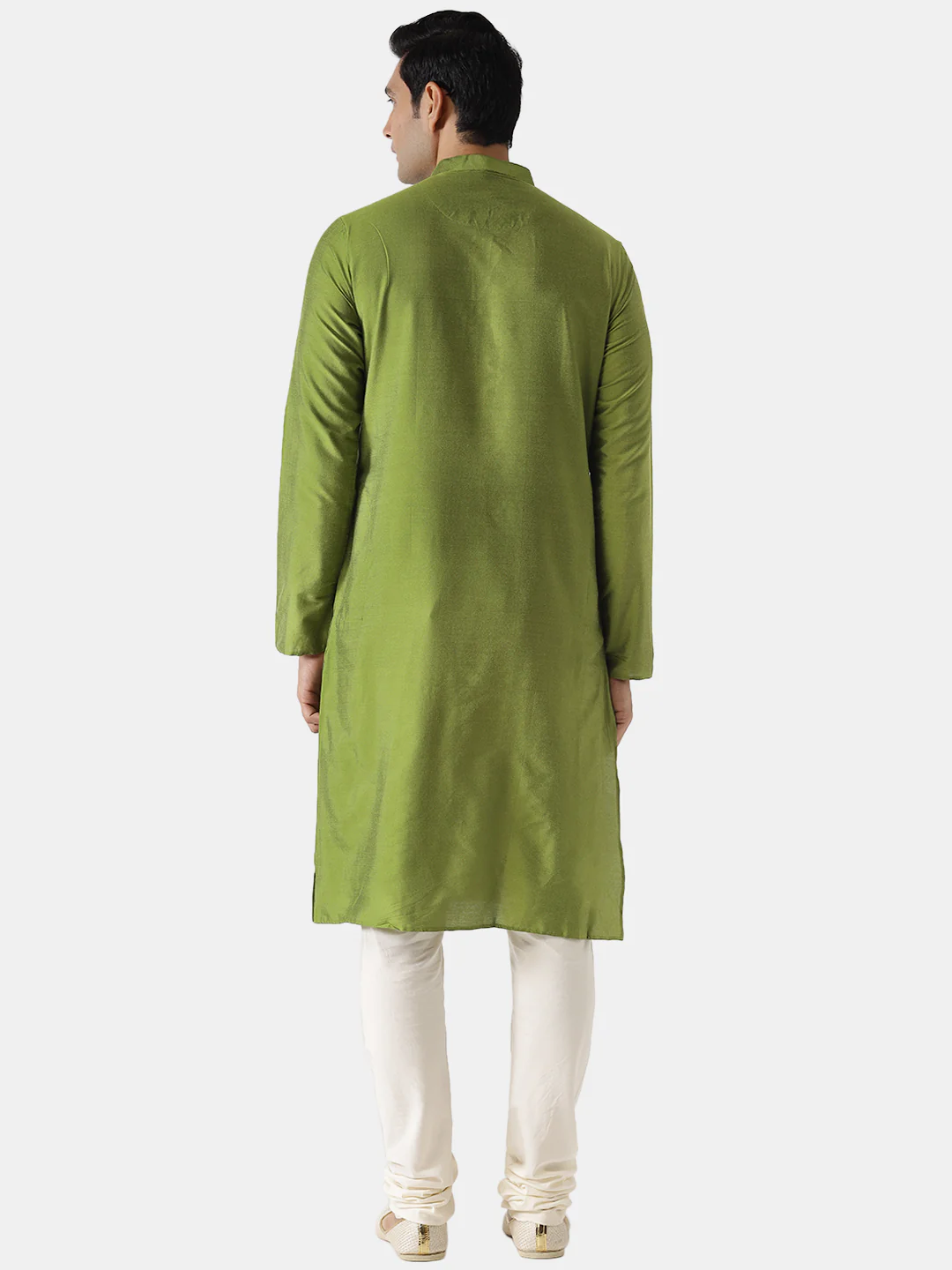 Green Plain Kurta-Festive Wear - Image 4