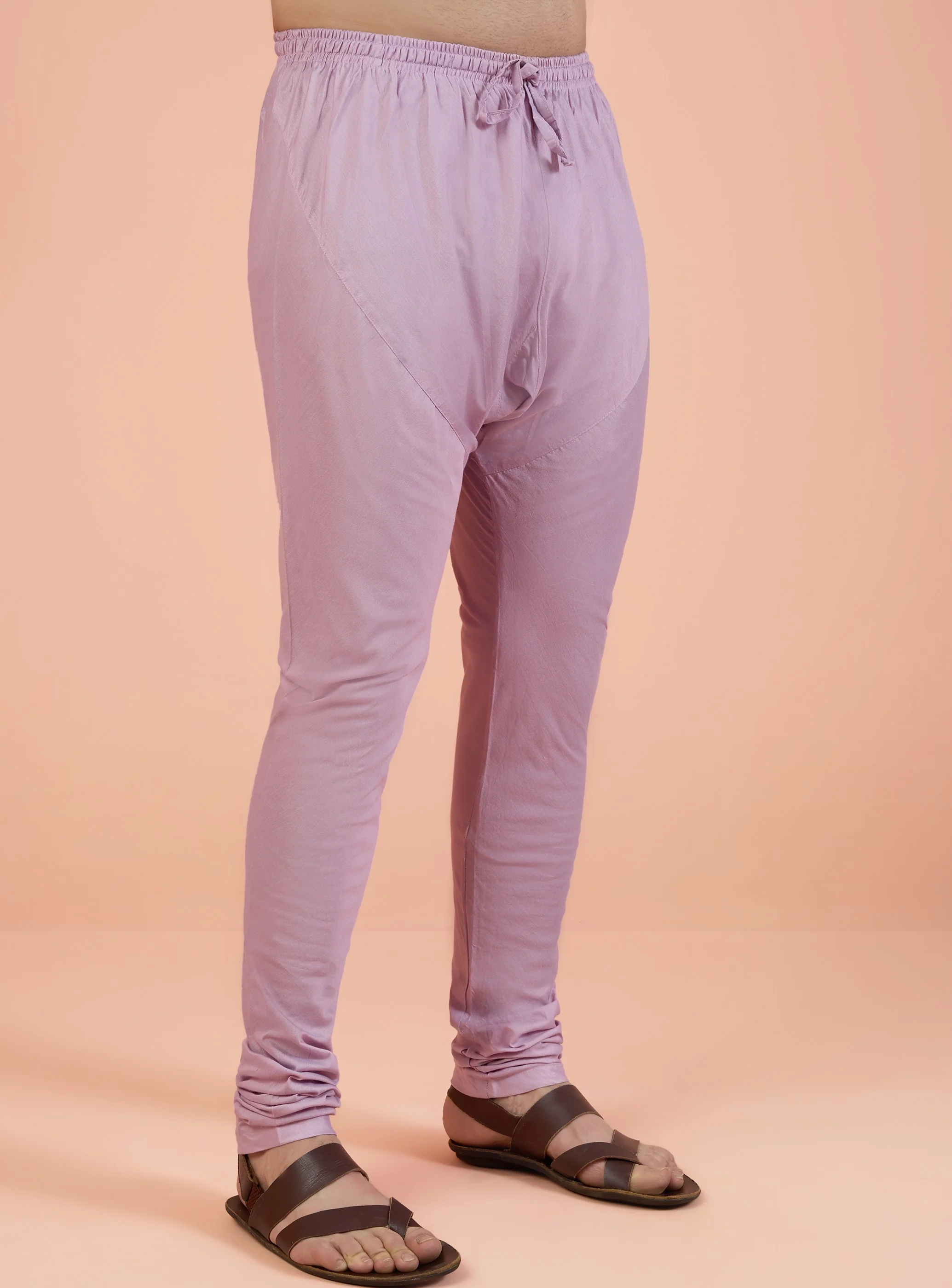Lilac Silk Mirror Work Kurta Churidar Dupatta - Image 7