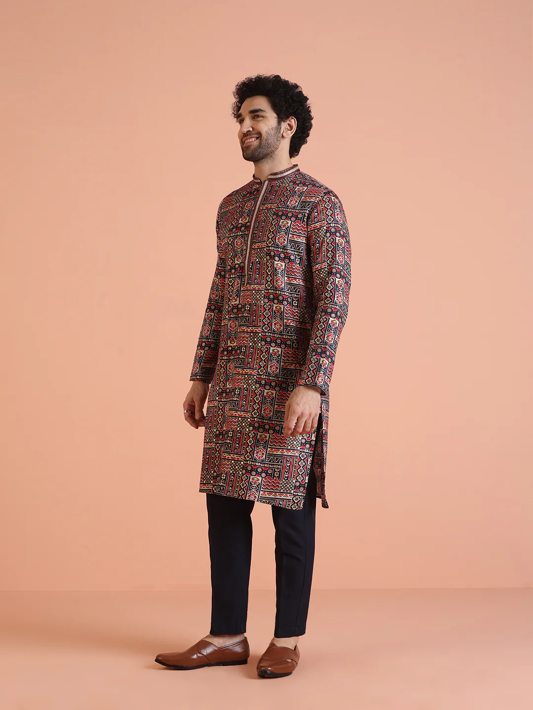 Multicolor Printed Kurta Trouser Set - Image 3