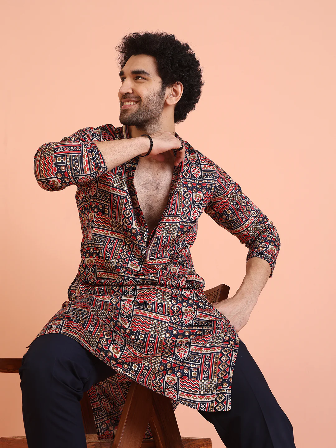 Multicolor Printed Kurta Trouser Set - Image 7