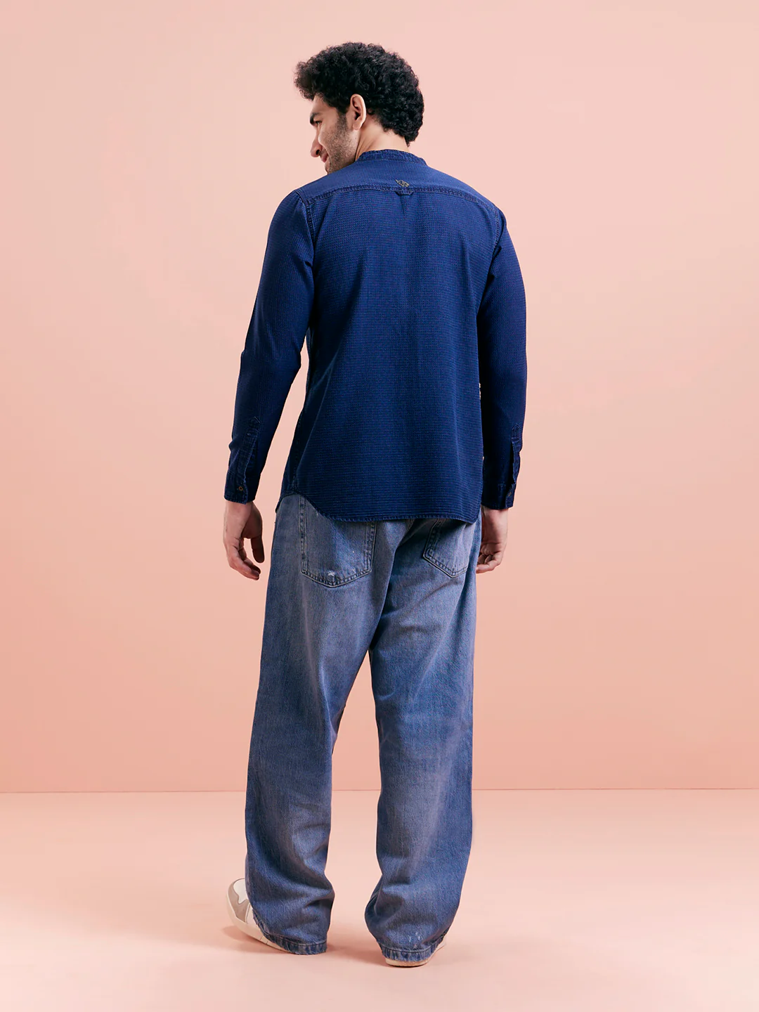 Indigo Blue Denim Short Kurta - Image 4