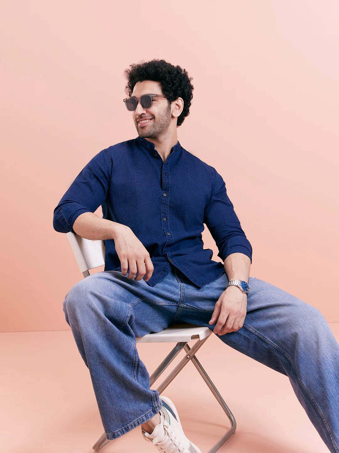 Indigo Blue Denim Short Kurta - Image 6