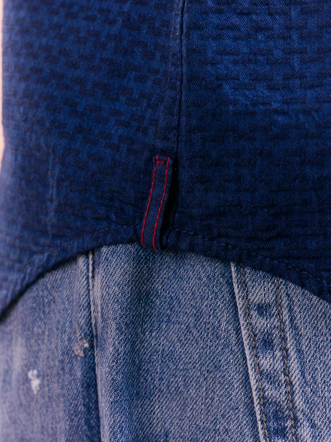 Navy Blue Denim Short Kurta - Image 8