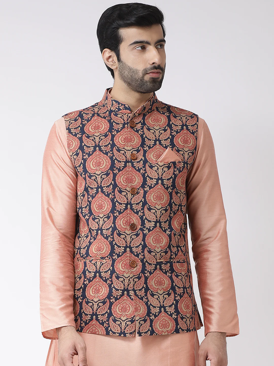 Men's Navy Blue Nehru Jacket