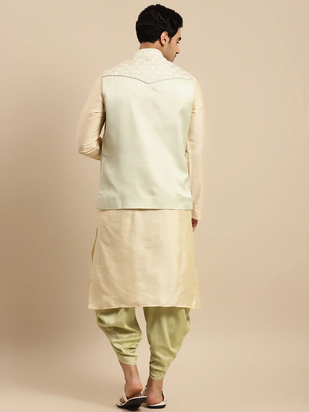 Kisah men Green nehru jacket (Set of 1) - Image 2