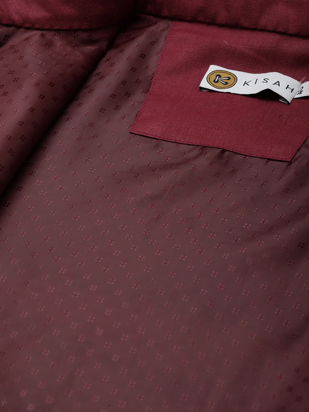 Kisah men Maroon nehru jacket (Set of 1) - Image 6
