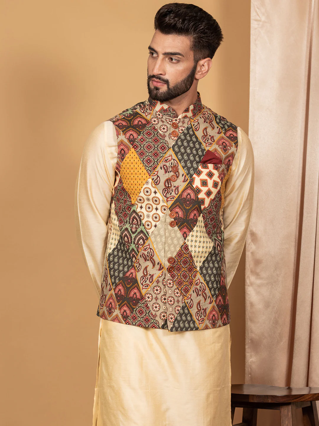 Men Multi Coloured Printed Jacket - Image 2