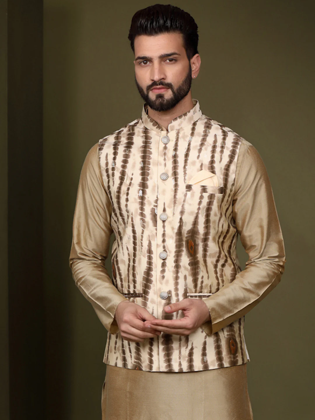 Kisah Men Cream Nehru Jacket (Set of 1)