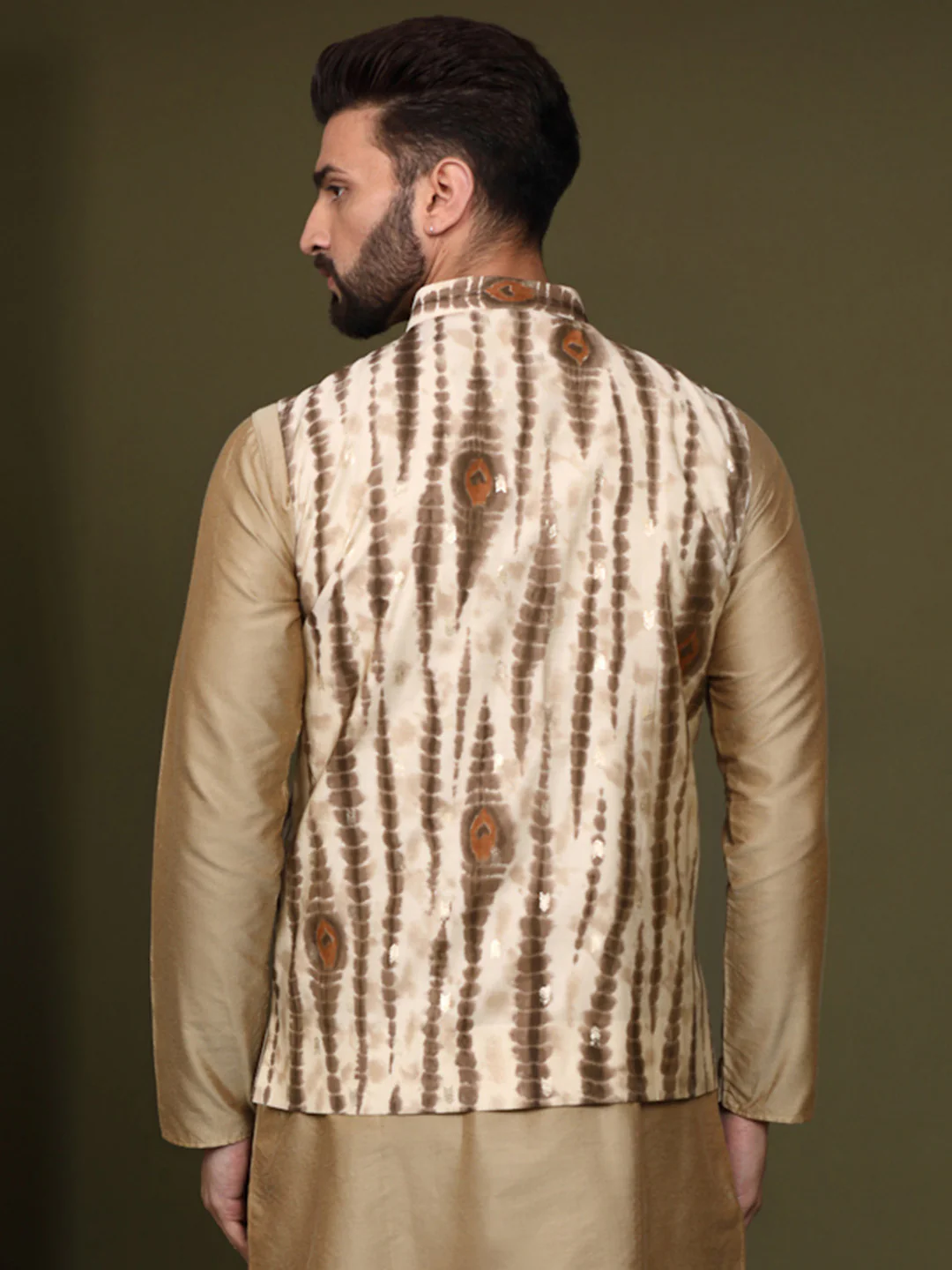 Kisah Men Cream Nehru Jacket (Set of 1) - Image 4