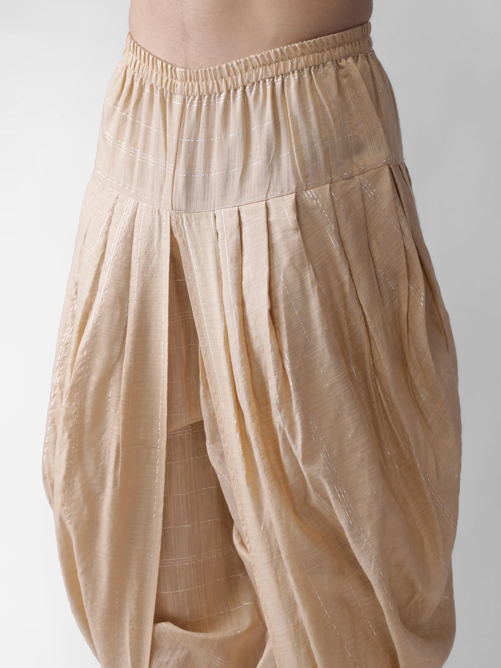 Men's Cream Indowestern Set With Dhoti - Image 6