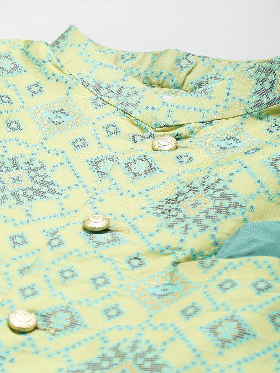 Kisah Men's Yellow Indowestern Set With Dhoti - Image 3