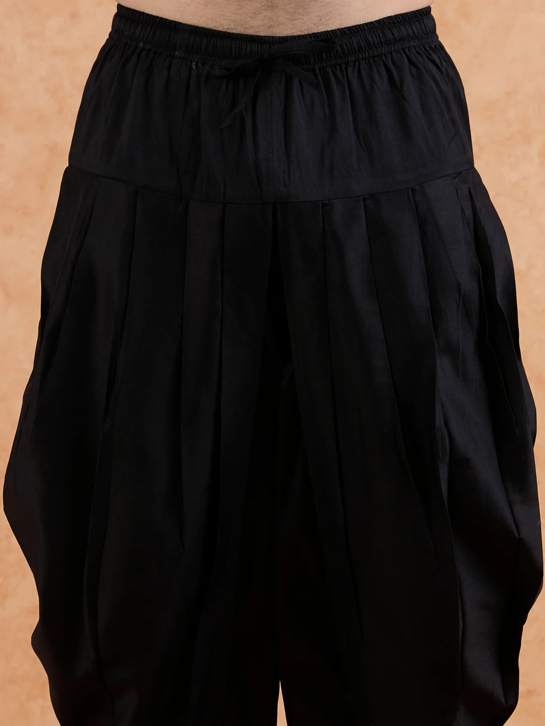 Men's Black Indowestern Set With Dhoti - Image 6