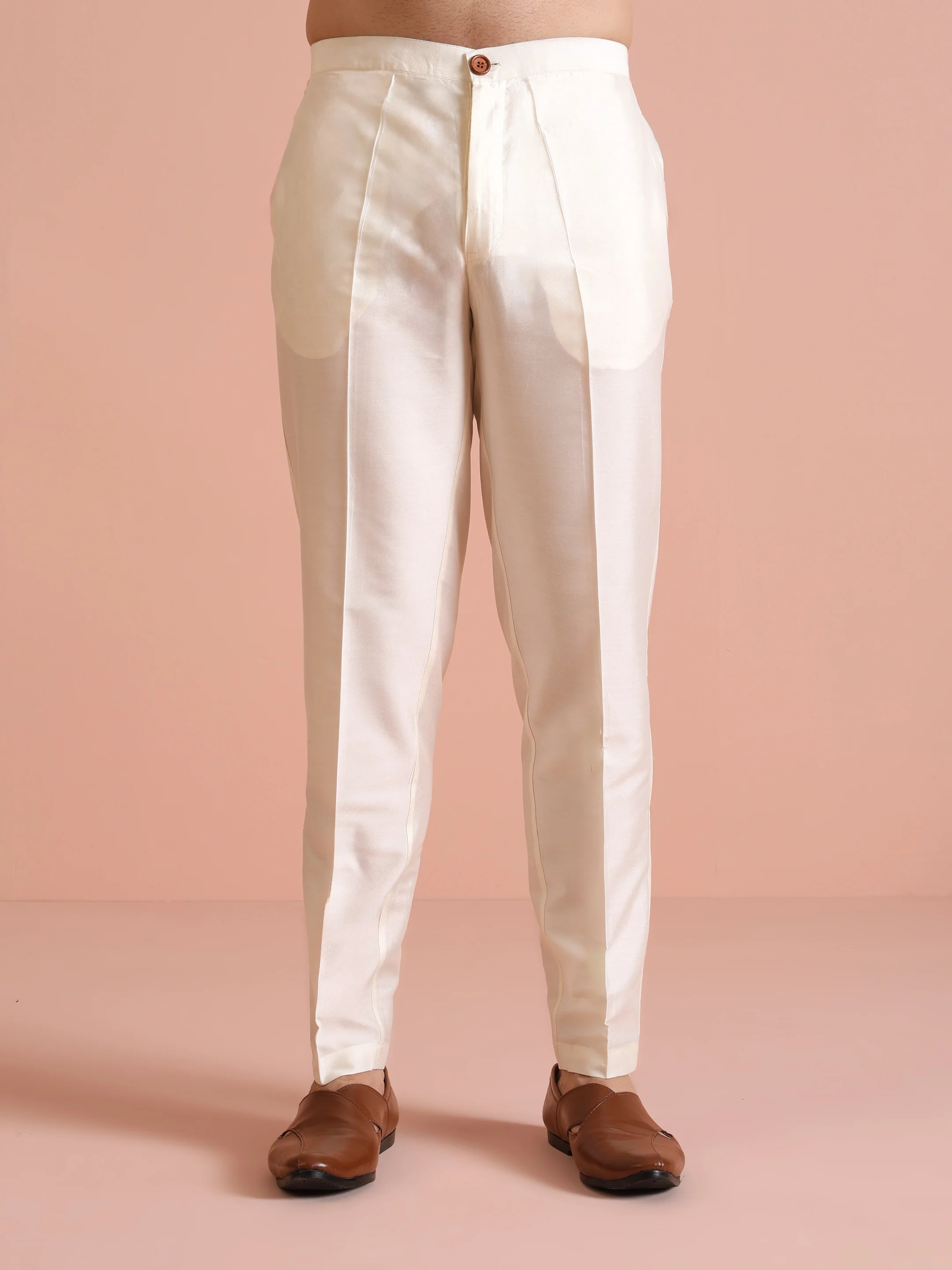 Men Multi Coloured Textured Indowestern Trouser Set - Image 6