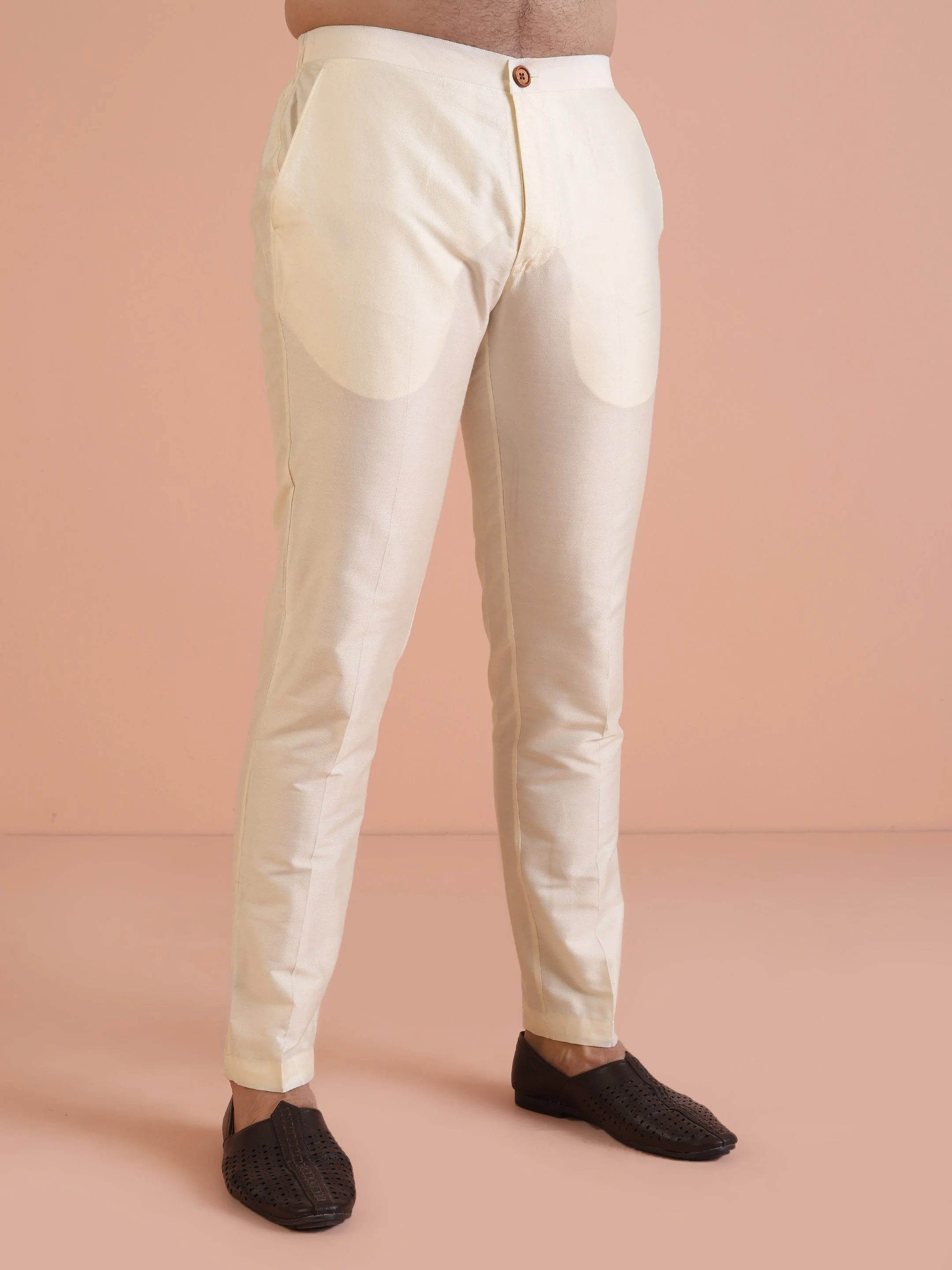 Men Lilac Woven Design Indowestern Trouser Set - Image 6
